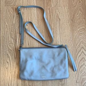Light blue leather FOSSIL crossbody